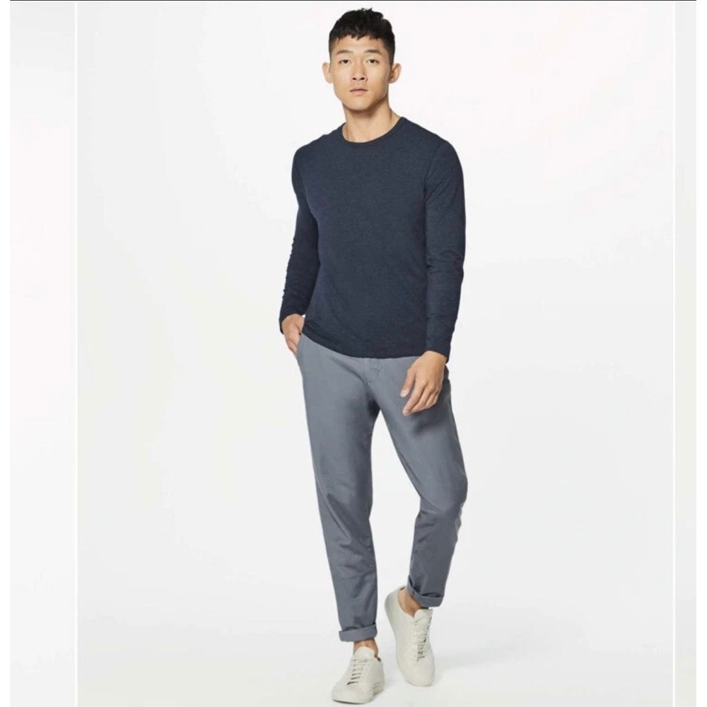Lululemon‎ 5 Year Basic Long Sleeve Heathered Nautical Navy Size Small ? Check